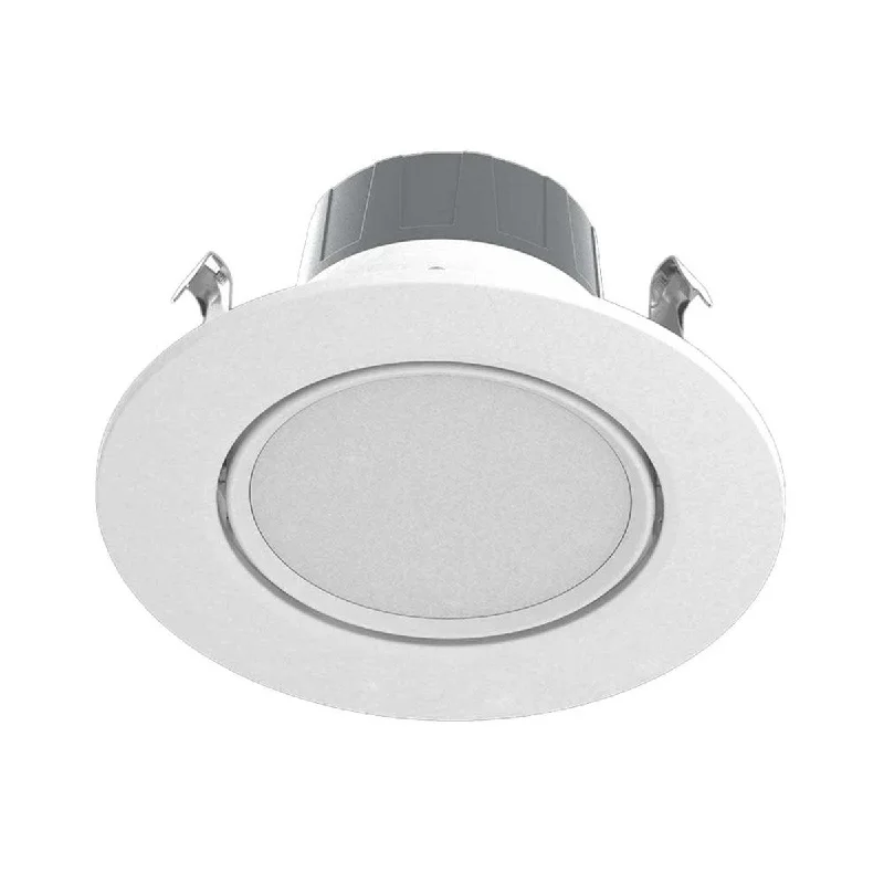 Industrial Exit Sign Lighting for Quick Evacuation4 inch Gimbal Retrofit LED Can Light, 8 Watts, 750 Lumens, Selectable 2700K to 5000K, White Finish Industrial Exit Sign Lighting for Quick Evacuation4 inch Gimbal Retrofit LED Can Light, 8 Watts, 750 Lumens, Selectable 2700K to 5000K, White Finish