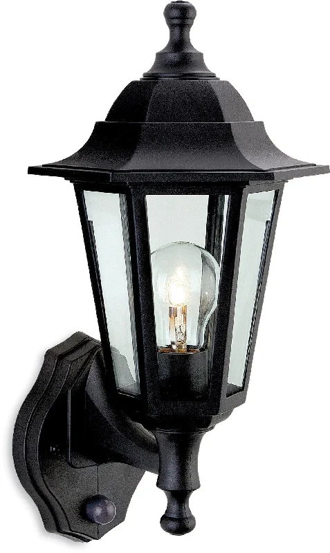 Track lighting for rental propertiesMalmo Lantern - Uplight with PIR Black Resin