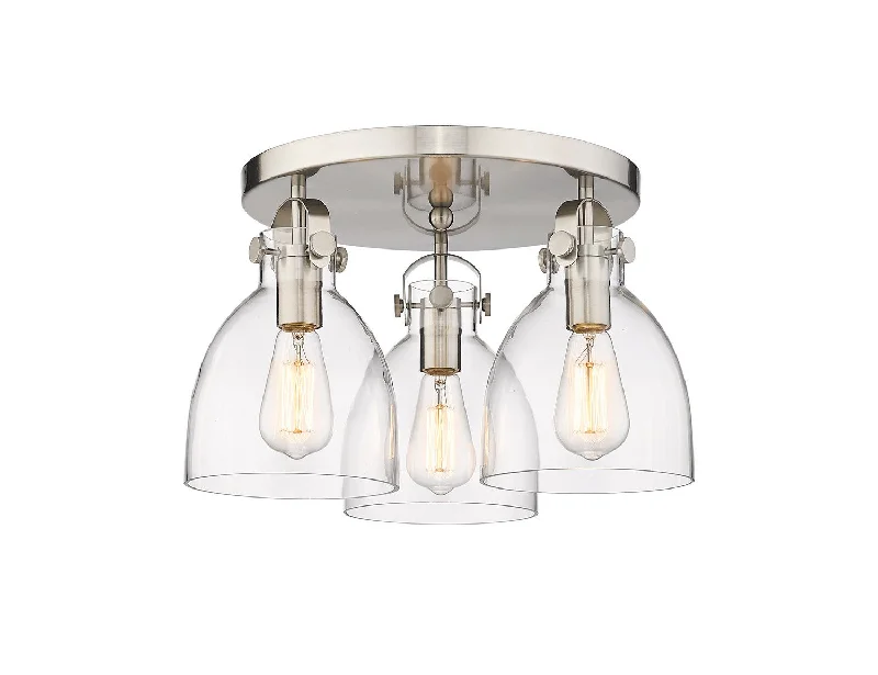 Industrial Ceiling - Mounted Lighting for Assembly PlantsDowntown Urban Three Light Flush Mount Industrial Ceiling - Mounted Lighting for Assembly PlantsDowntown Urban Three Light Flush Mount