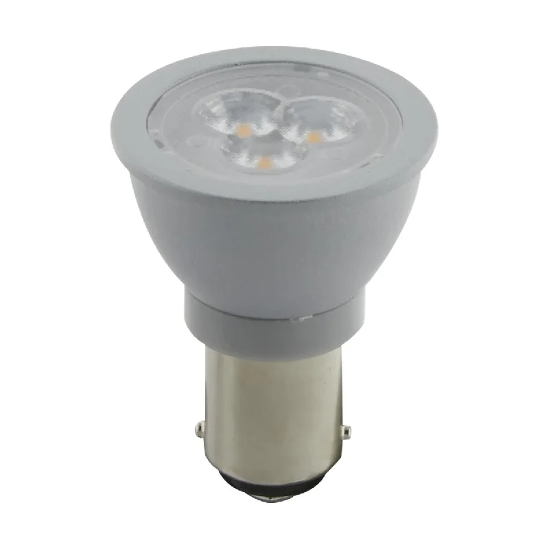 Adjustable Industrial Lighting for Flexible IlluminationALR12 LED Reflector Bulb, 3 Watts, 220 Lumens, 3000K, BA15d Double Bayonet Base, 31° Flood Adjustable Industrial Lighting for Flexible IlluminationALR12 LED Reflector Bulb, 3 Watts, 220 Lumens, 3000K, BA15d Double Bayonet Base, 31° Flood