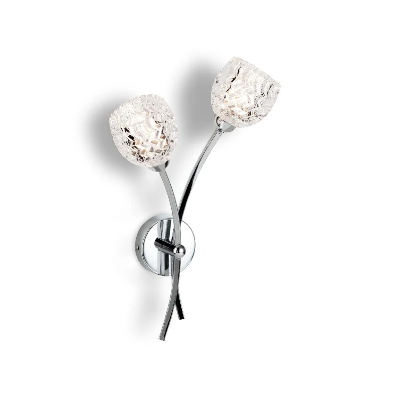Track lighting with a sleek profileMaple 2 Light Wall Chrome with Moulded Clear Glass Track lighting with a sleek profileMaple 2 Light Wall Chrome with Moulded Clear Glass