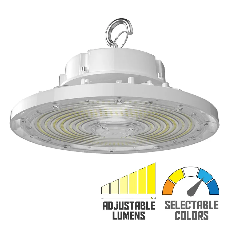 Industrial Lighting for Chemical PlantsHigh Bay UFO LED Light, 37000 Lumens, 150/200/240W, 30K/40K/50K, 120/277V, White Industrial Lighting for Chemical PlantsHigh Bay UFO LED Light, 37000 Lumens, 150/200/240W, 30K/40K/50K, 120/277V, White