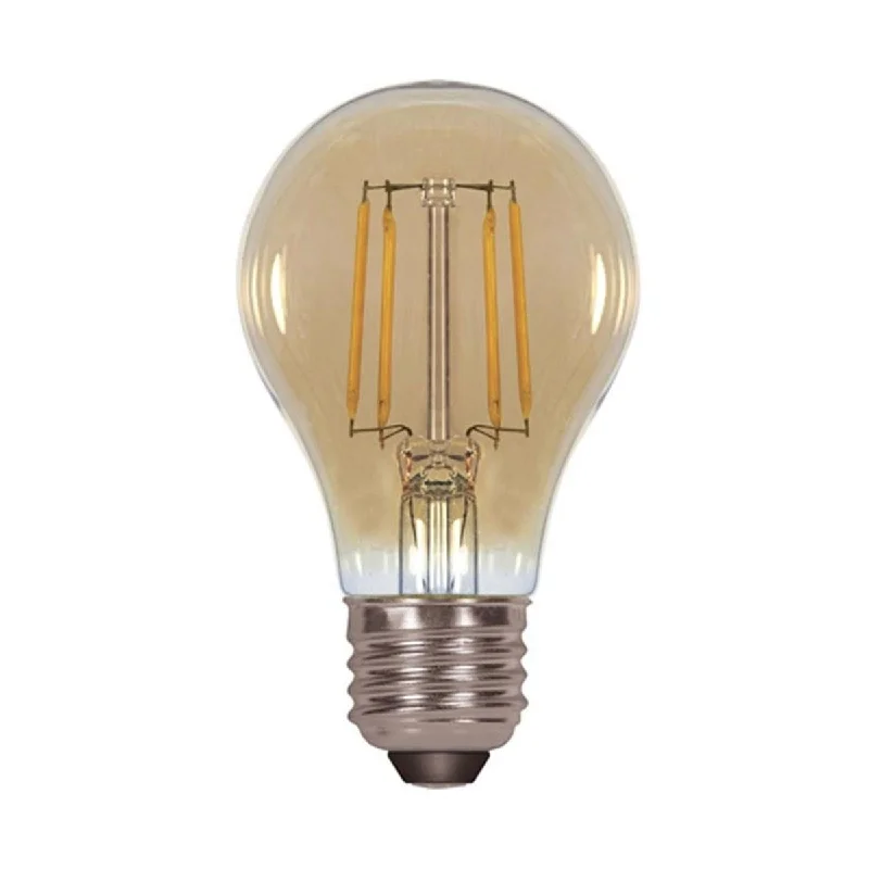 Industrial Lighting for Furniture FactoriesA19 LED Filament Bulb, 5 Watts, 380 Lumens, 2000K, E26 Medium Base, Amber Finish Industrial Lighting for Furniture FactoriesA19 LED Filament Bulb, 5 Watts, 380 Lumens, 2000K, E26 Medium Base, Amber Finish