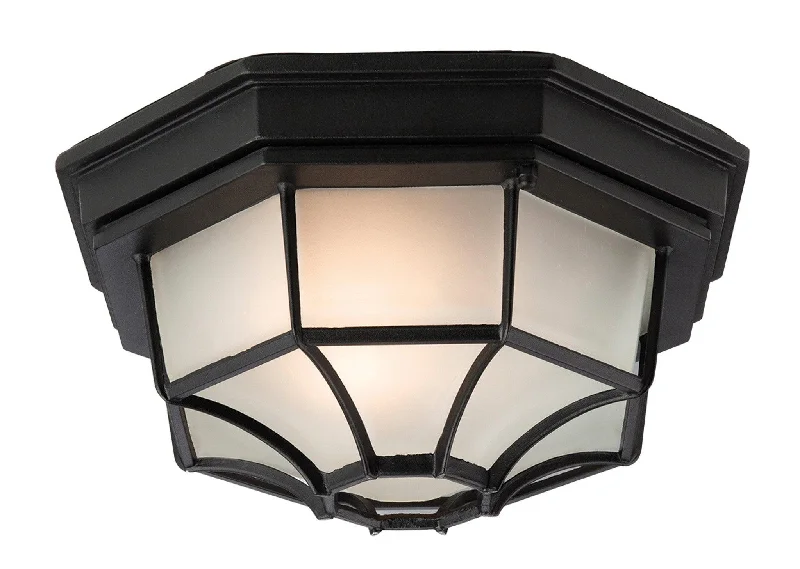 Low - voltage track lighting for safety6 Panel Lantern - Flush Fitting Black