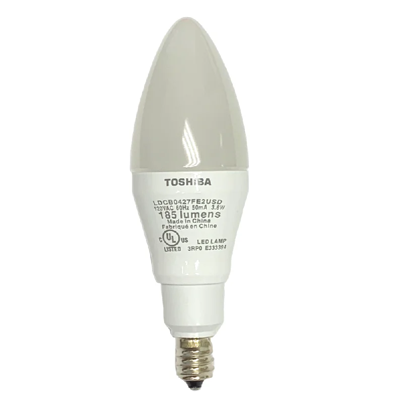 Dimmable track lighting for home officesToshiba 4B11/22CF-UP 3.8 Watt Dimmable LED Decorative Torpedo Candelabra Bulb