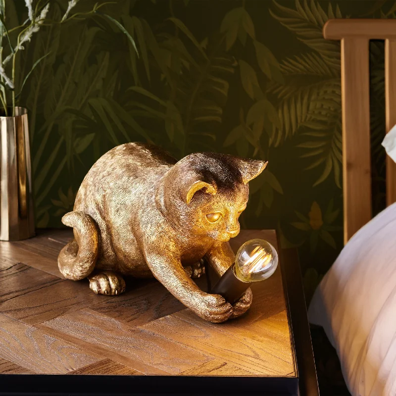 Energy - efficient track lighting fixturesKitten Table Lamp | Vintage Gold