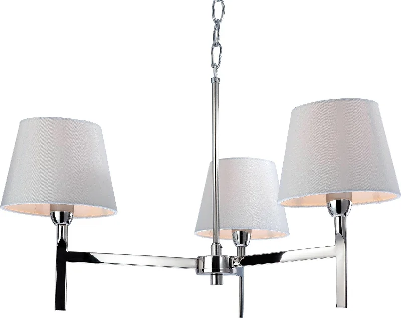Track lighting for illuminating walkwaysTransition 3 Light Fitting Polished St /Steel with Cream Shade