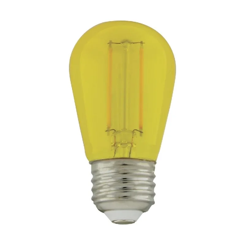 Industrial Lighting for Metal Fabrication ShopsS14 Filament LED Bulb, 1W, 40lm, E26 Base, Transparent Yellow Finish , Pack of 4 Industrial Lighting for Metal Fabrication ShopsS14 Filament LED Bulb, 1W, 40lm, E26 Base, Transparent Yellow Finish , Pack of 4