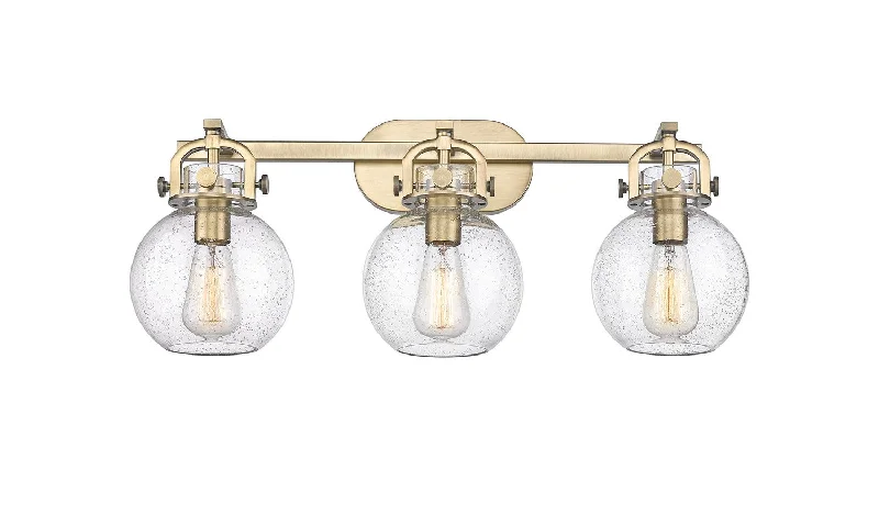 Dimmable Industrial Lighting for Ambiance ControlNewton Three Light Bath Vanity