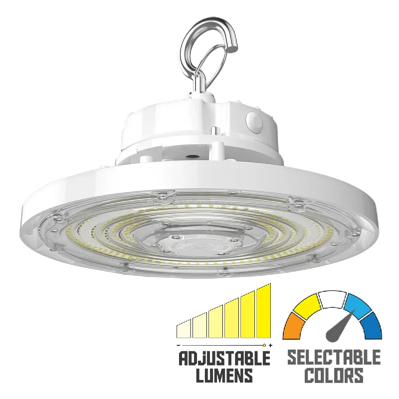 Industrial Pendant Lighting for Machine ShopsHigh Bay UFO LED Light, 22000 Lumens, 100/120/150W, 30K/40K/50K, 120/277V, White Industrial Pendant Lighting for Machine ShopsHigh Bay UFO LED Light, 22000 Lumens, 100/120/150W, 30K/40K/50K, 120/277V, White