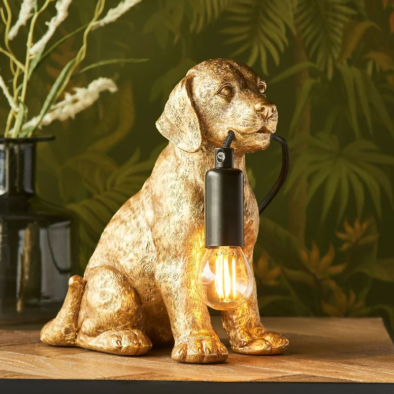 Track lighting with adjustable armsLabrador Puppy Table Lamp | Vintage Gold