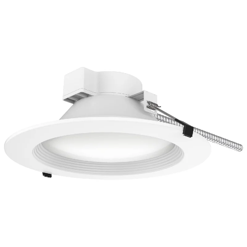 Industrial Lighting for Furniture Factories10 Inch Commercial LED Downlight, 30 Watts, 3500 Lumens, Selectable 2700K to 5000K, Baffle Trim, 120-277V