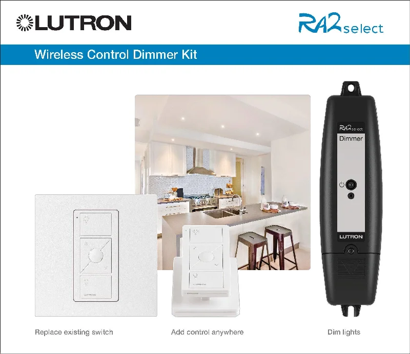 Track lighting with multiple heads for flexibilityLutron Dimmer Kit with Dimmer and Picos Track lighting with multiple heads for flexibilityLutron Dimmer Kit with Dimmer and Picos