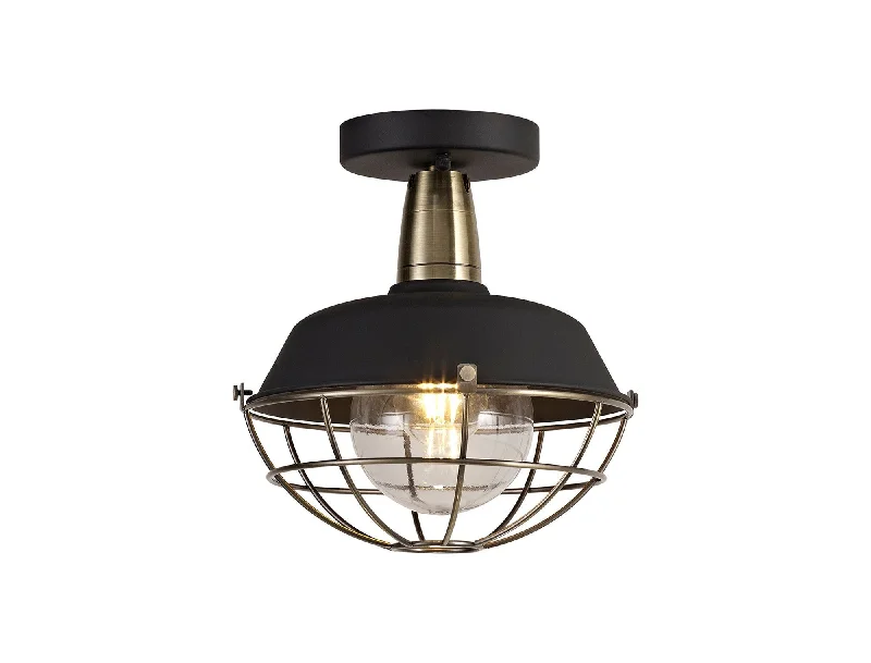 White track lighting for a clean lookLekshi Semi-Flush Ceiling, 1 Light E27, IP65, Matt Black/Antique Brass, 2yrs Warranty White track lighting for a clean lookLekshi Semi-Flush Ceiling, 1 Light E27, IP65, Matt Black/Antique Brass, 2yrs Warranty