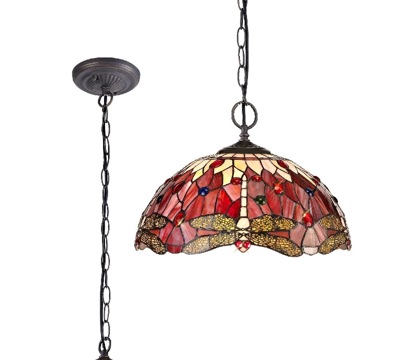 Track lighting for outdoor gardensNuflur 2/3 Light Downlighter Pendant E27 With 30cm Tiffany Shade,  Antique Brass