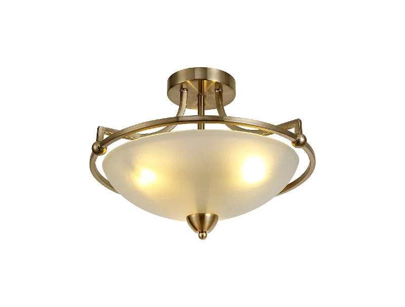 Track lighting for highlighting bookcasesMario Semi-Flush Ceiling, 3 Light E27, Antique Brass/Frosted Glass Track lighting for highlighting bookcasesMario Semi-Flush Ceiling, 3 Light E27, Antique Brass/Frosted Glass