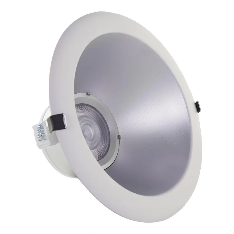 Durable Industrial Lighting for Harsh Environments10 Inch Commercial LED Downlight, 2500|3000|3500 Lumens, Selectable 2700K to 5000K, Silver, 120-277V Durable Industrial Lighting for Harsh Environments10 Inch Commercial LED Downlight, 2500|3000|3500 Lumens, Selectable 2700K to 5000K, Silver, 120-277V