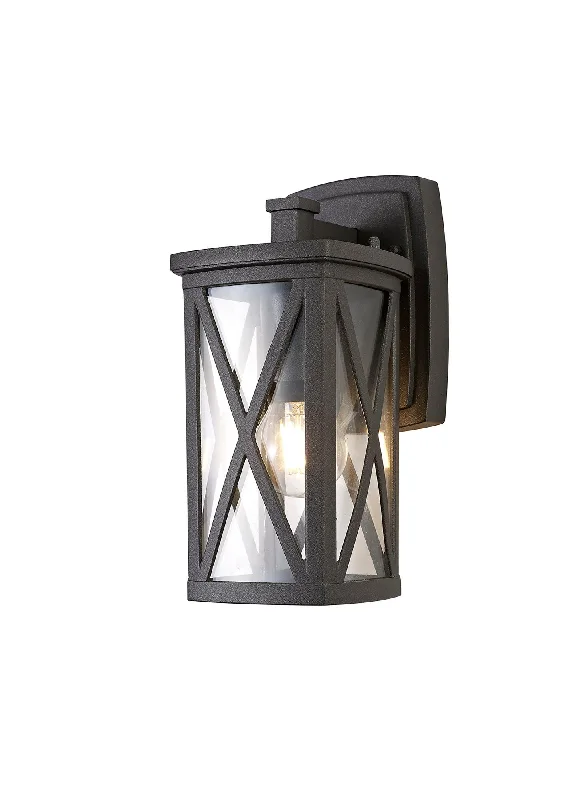 Track lighting with a sleek profileLoco Down Criss Cross Wall Lamp, 1 x E27, IP54, Anthracite/Clear Glass, 2yrs Warranty Track lighting with a sleek profileLoco Down Criss Cross Wall Lamp, 1 x E27, IP54, Anthracite/Clear Glass, 2yrs Warranty