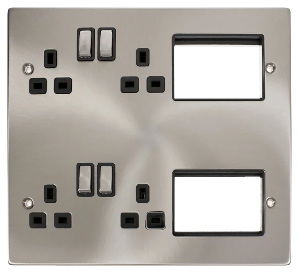 Track lighting with a decorative track designClick New Media 4 x 13A DP Switched Sockets, (2x3) New Media Module Apertures Track lighting with a decorative track designClick New Media 4 x 13A DP Switched Sockets, (2x3) New Media Module Apertures