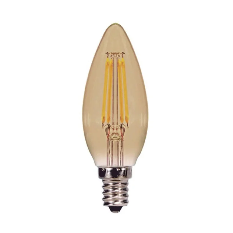 Corrosion - Resistant Industrial Lighting for Coastal FactoriesB11 Candle Filament LED Bulb, 4W, 300 Lumens, 2000K, E12 Candelabra Base, Amber Finish Corrosion - Resistant Industrial Lighting for Coastal FactoriesB11 Candle Filament LED Bulb, 4W, 300 Lumens, 2000K, E12 Candelabra Base, Amber Finish