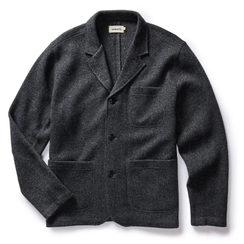 The Evans Blazer in Charcoal Birdseye Wool