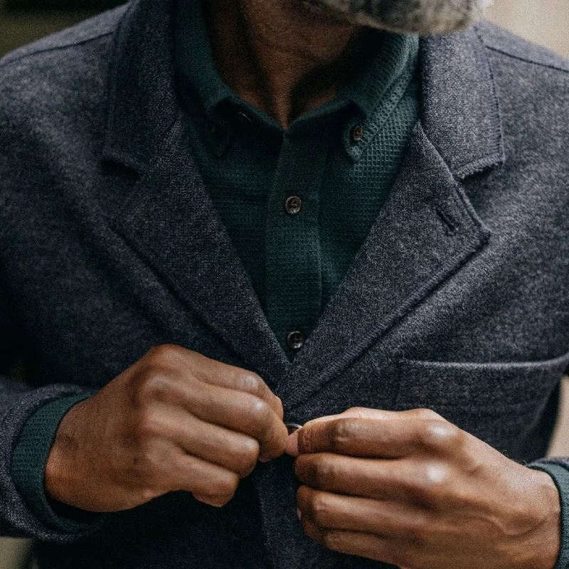 The Evans Blazer in Navy Birdseye Wool