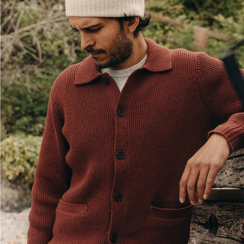 The Harbor Sweater Jacket in Mahogany