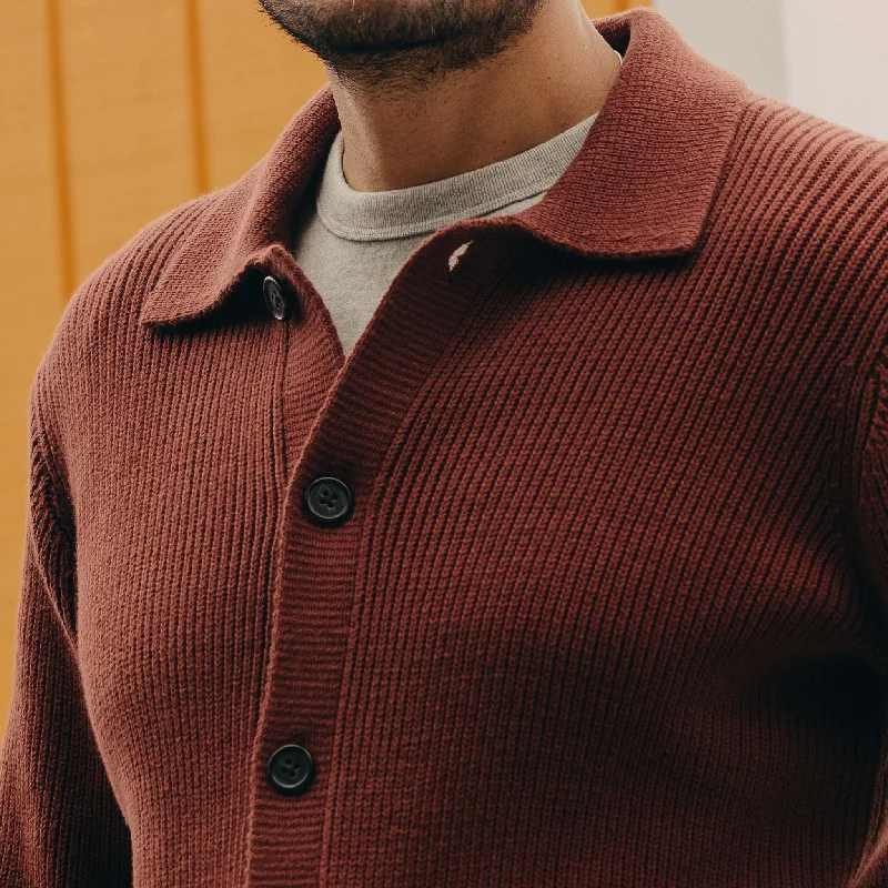 The Harbor Sweater Jacket in Mahogany