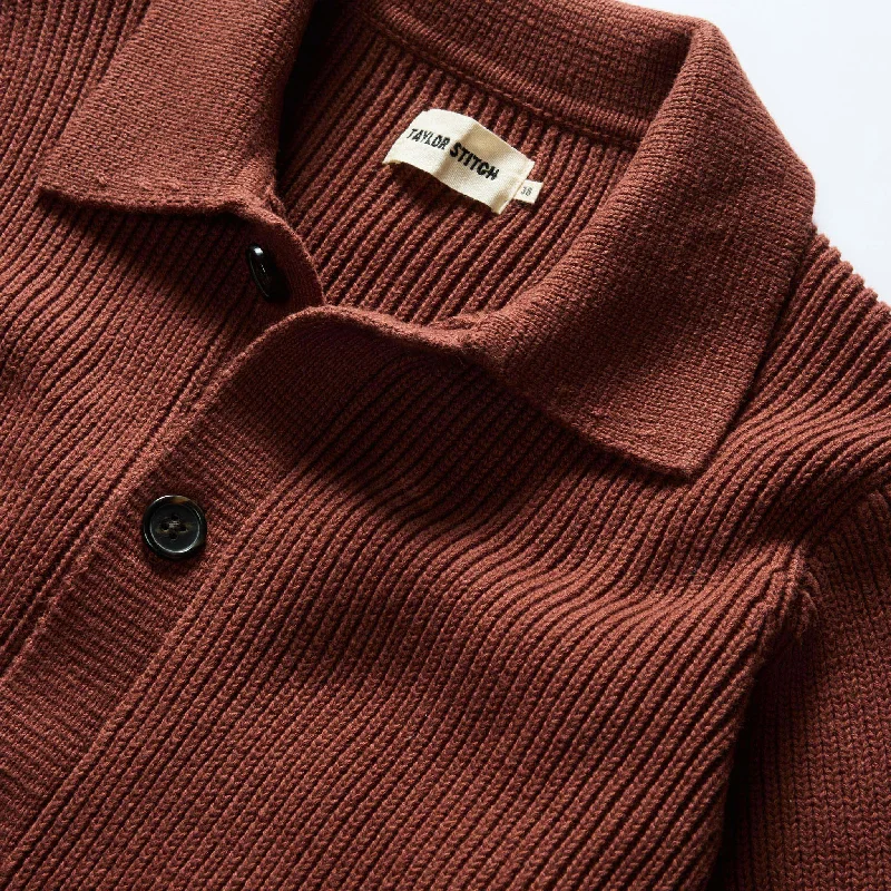 The Harbor Sweater Jacket in Mahogany