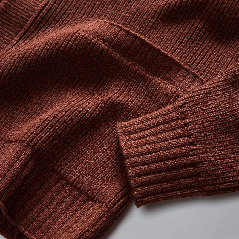 The Harbor Sweater Jacket in Mahogany