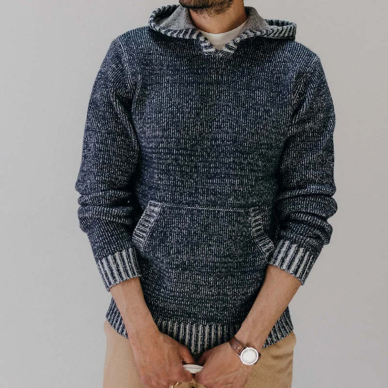 The Headland Pullover Sweater in Marled Navy