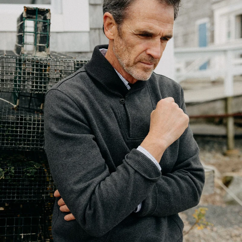 The Horizon Shawl Pullover in Coal Heather