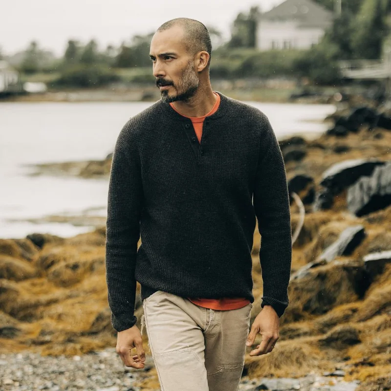 The Sidecountry Sweater in Heather Coffee Merino Waffle