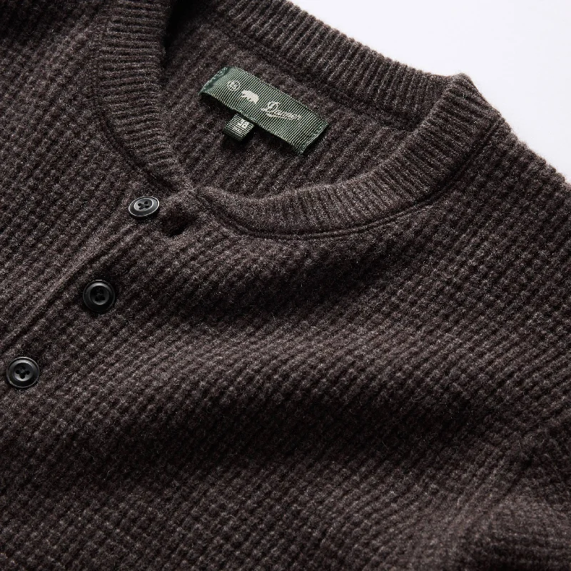 The Sidecountry Sweater in Heather Coffee Merino Waffle