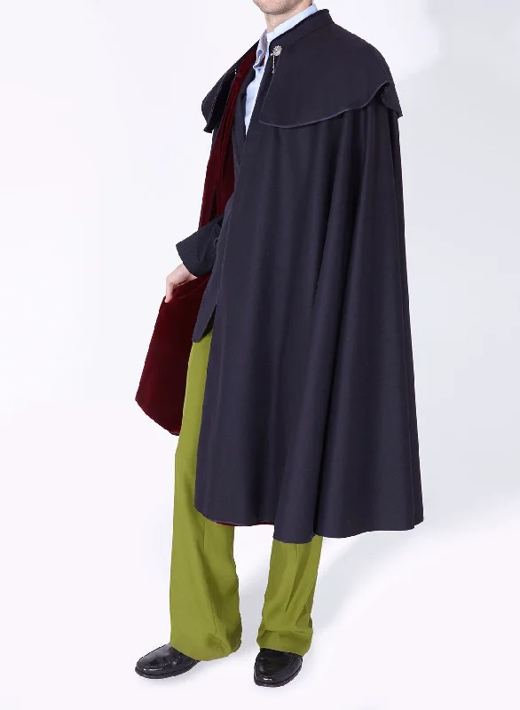 1901 CLOAK NAVY - BURGUNDY