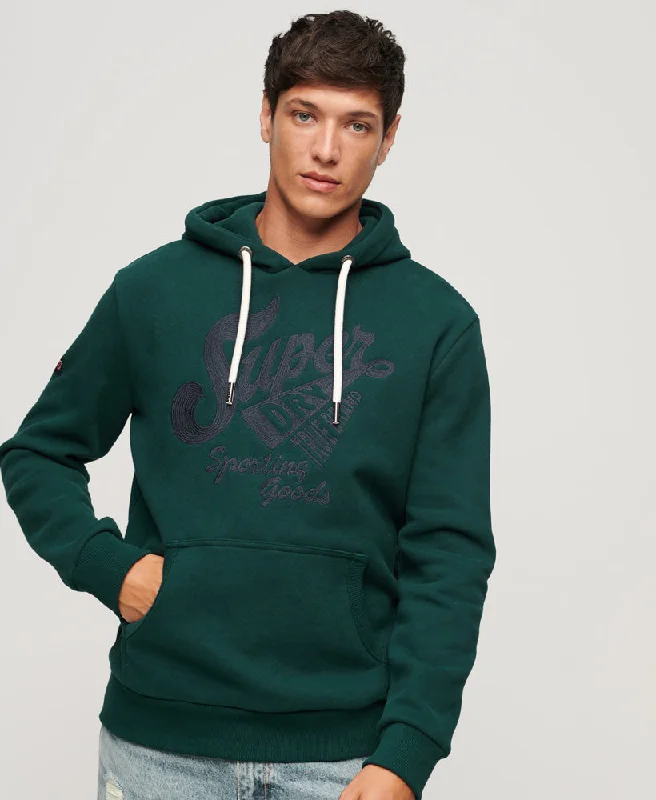 Athletic Script Graphic Hoodie | Pine Green