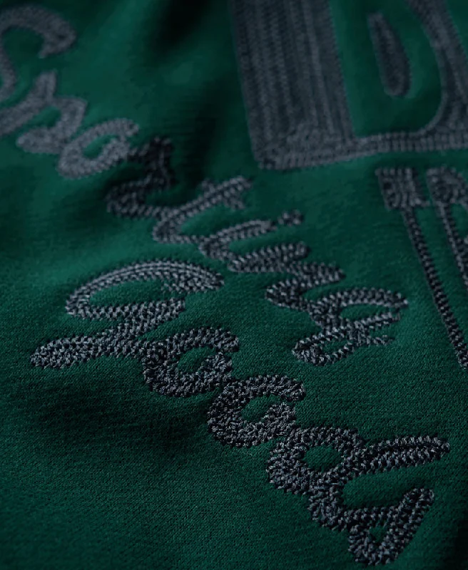 Athletic Script Graphic Hoodie | Pine Green