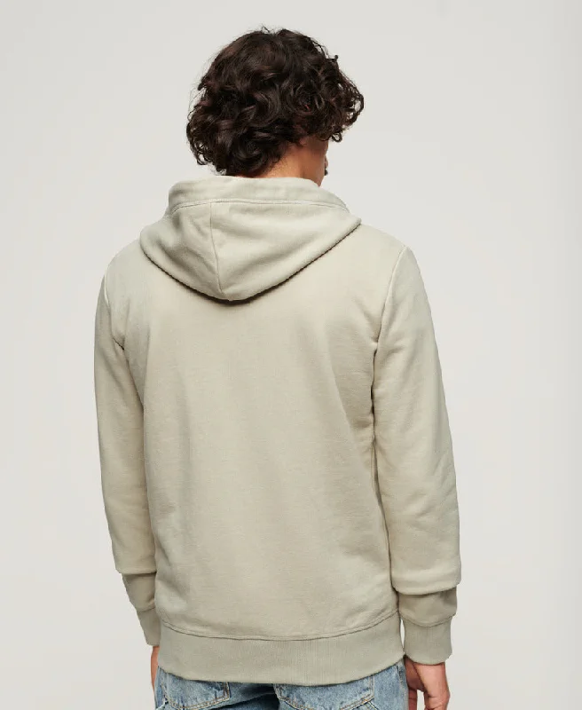 Essential Logo Zip Hoodie | Light Stone Beige