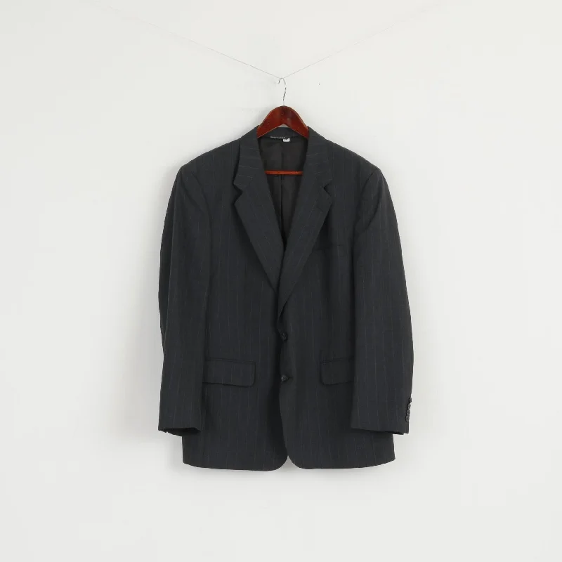 Simpson Piccadilly Mens 42 Blazer Dark Grey U.S.A  Single Breasted Jacket