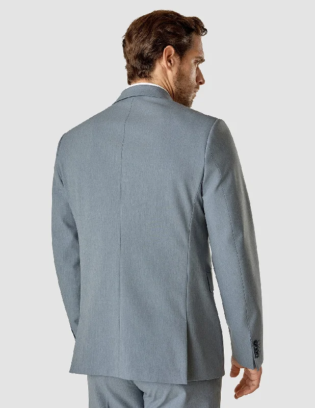 Essential Blazer Light Blue Melange Slim