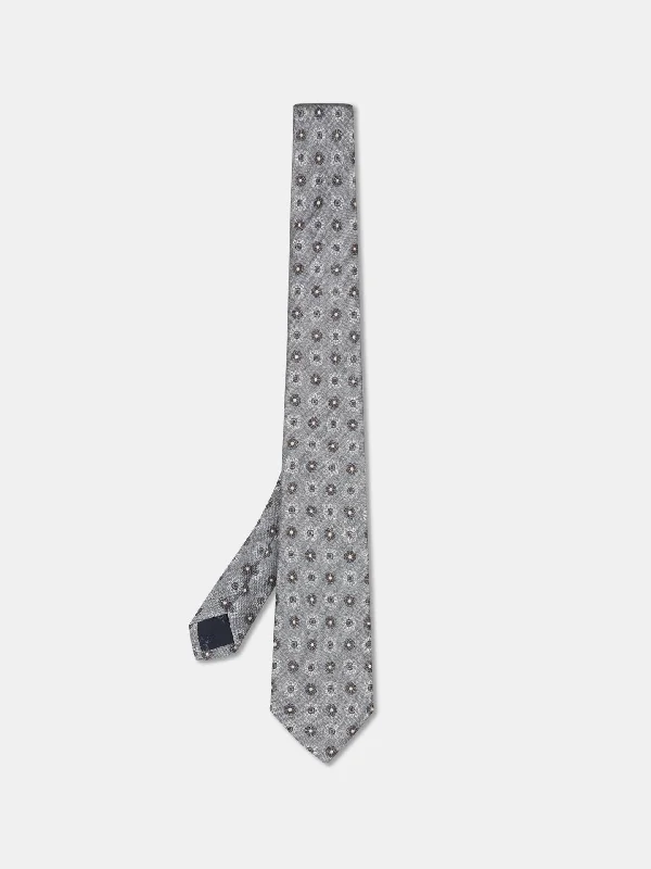 Floral Pattern Tie 100% Silk 8cm