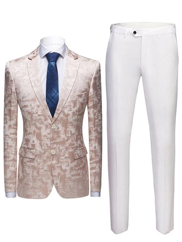 Formal Printed Two Piece Men's Suit