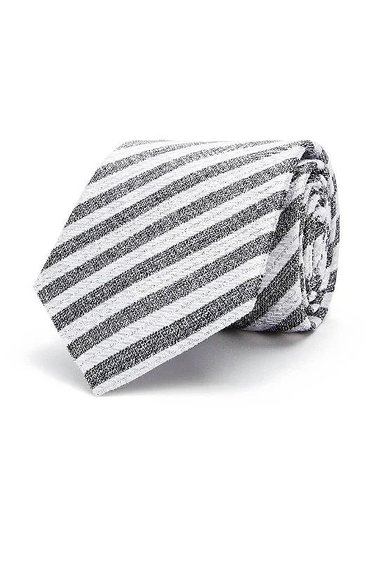 Striped Pattern Tie 100% Silk 8cm