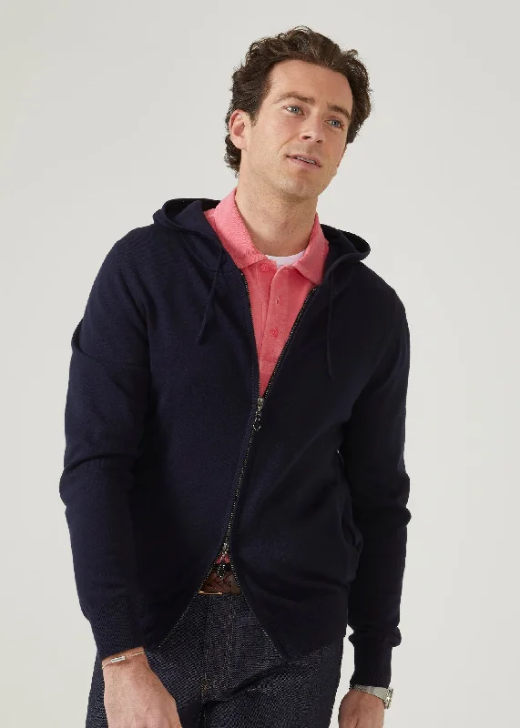 Ashbury Men's Zip Front Hoodie In Dark Navy