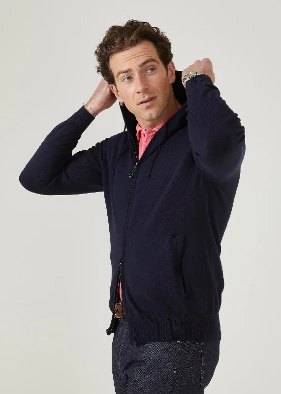 Ashbury Men's Zip Front Hoodie In Dark Navy