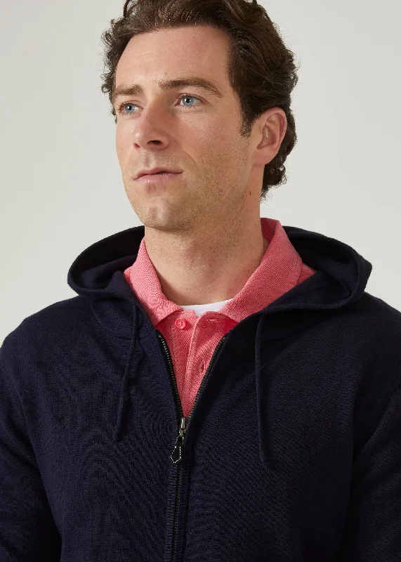 Ashbury Men's Zip Front Hoodie In Dark Navy