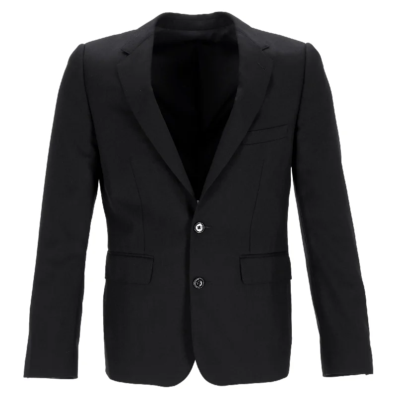 Celine Single-Breasted Blazer in Black Wool