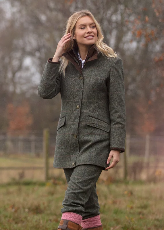 Combrook Ladies Tweed Field Jacket In Spruce - Regular Fit