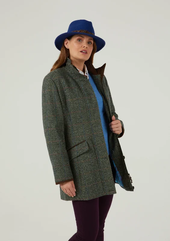 Combrook Ladies Tweed Field Jacket In Spruce - Regular Fit