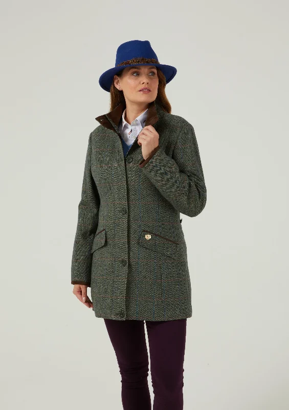 Combrook Ladies Tweed Field Jacket In Spruce - Regular Fit